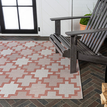 Cyrus Modern Geometric Tile Pattern Indoor/Outdoor Area Rug